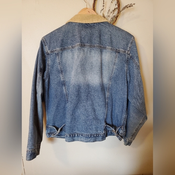 Eddie Bauer Vintage Womens Denim Bomber Jacket with Curdoroy collar - Picture 2 of 13